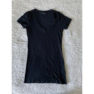 Rubbish Black V Neck Short Sleeve